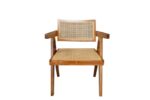TEAK RATTAN JEANNERET ARM CHAIR - Image 3