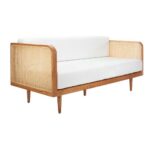 TEAK RATTAN SOFA ACCENT 3 SEAT