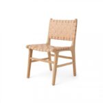 TEAK AND LEATHER DINING CHAIR