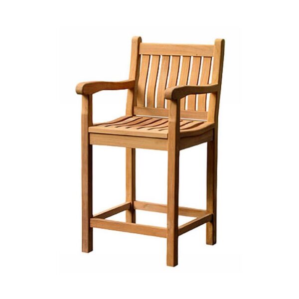 MUDRA BAR CHAIR WITH TEAK ARMS
