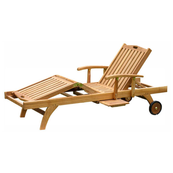 RICHMOND SUN TEAK LOUNGER WITH SLEEVES